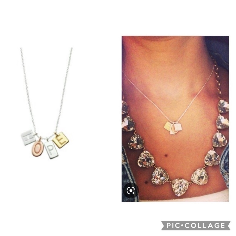 Stella & Dot Silver and Gold 'Hope' Necklace